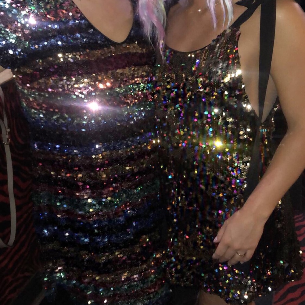 NBD Rainbow Sequin Party Dress - Picture 4 of 4